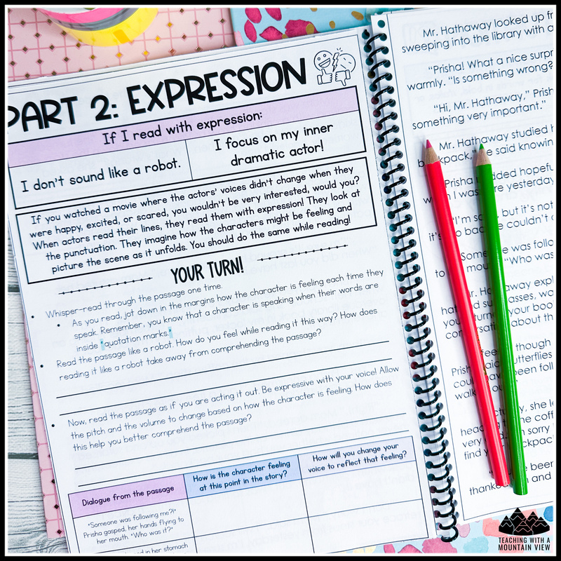 Then, this fluency flipbook is THE resource you need for additional practice. Your students will absolutely love this 5-part Fluency Flipbook that explores fluency, accuracy, expression, punctuation, pace, comprehension, and annotating. You, as the teacher, will LOVE the rigor it provides!