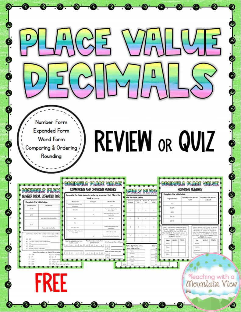 Decimals Place Value