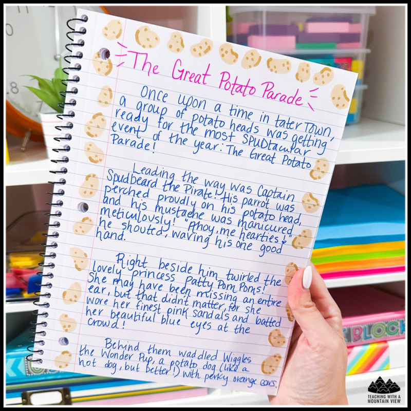 You can also extend the Mr. Potato Head lessons into writing by having your students write a story about their potato creations! This is a great way to start seeing some of your students’ writing in a super low pressure environment. You could also do a round robin collaborative story verbally!