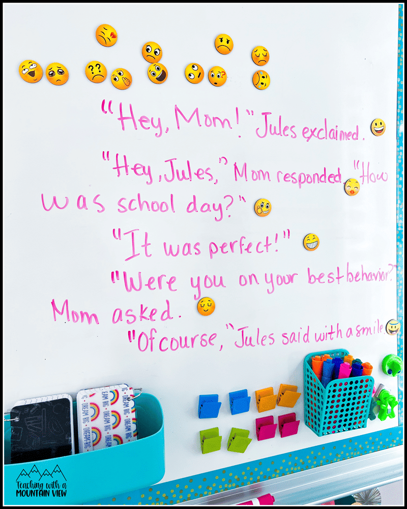using emojis to teach punctuation 