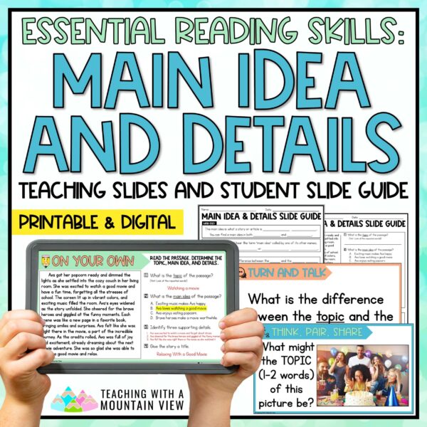 Main Idea and Details Reading Lesson | Slideshow and Lessons