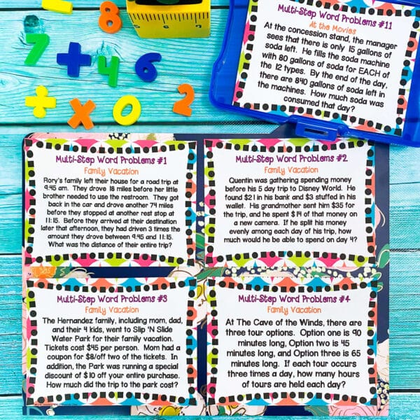 Multi-Step Word Problems Task Card BUNDLE - Image 2