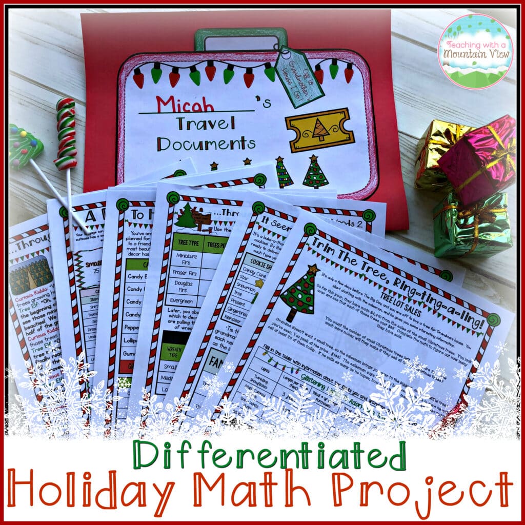 Differentiated Holiday Math Project Image