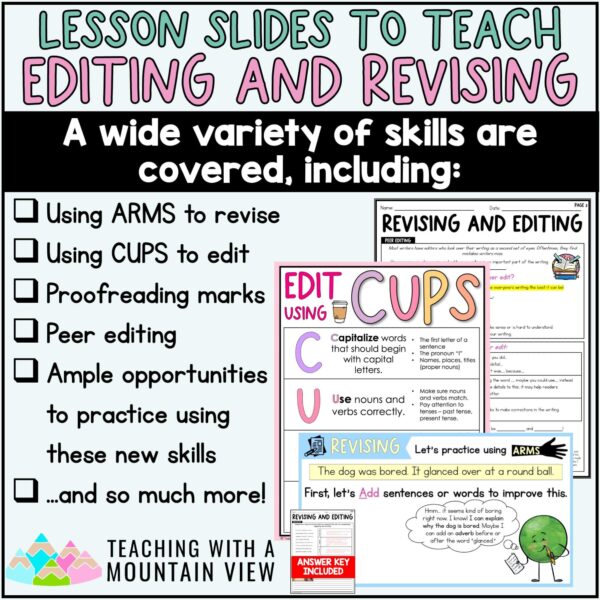 Editing and Revising Lesson Slides and Anchor Charts | ARMS & CUPS Strategies - Image 2