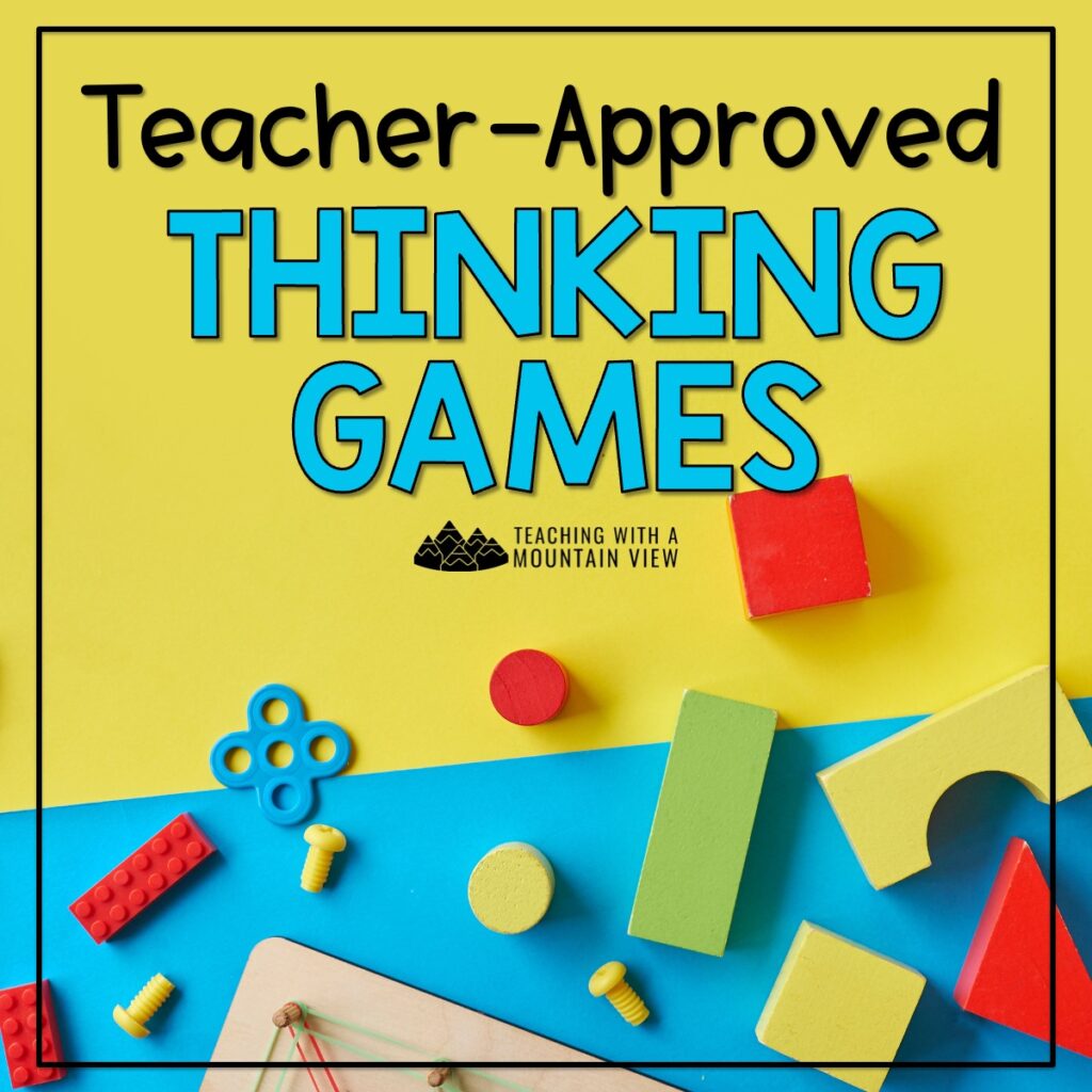 Thinking games for the classroom can be a powerful tool for learning and community building for both academic concepts and indoor recess days.